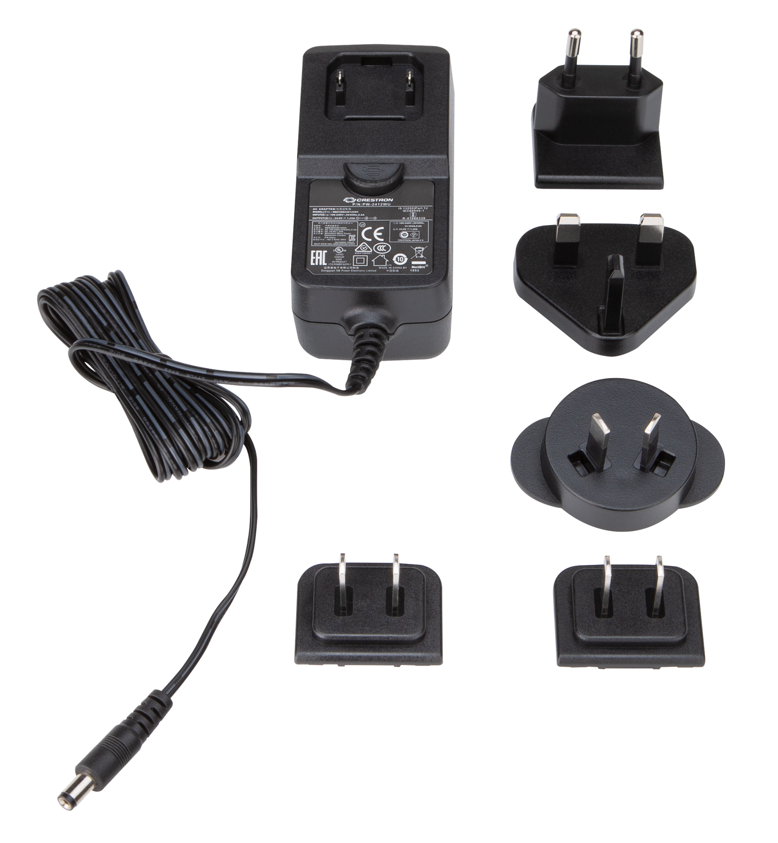 Crestron Wall Mount Power Pack, 24 VDC, 1.25 A, 2.1 mm, Universal | PW-2412WU Adapter / Converter Crestron