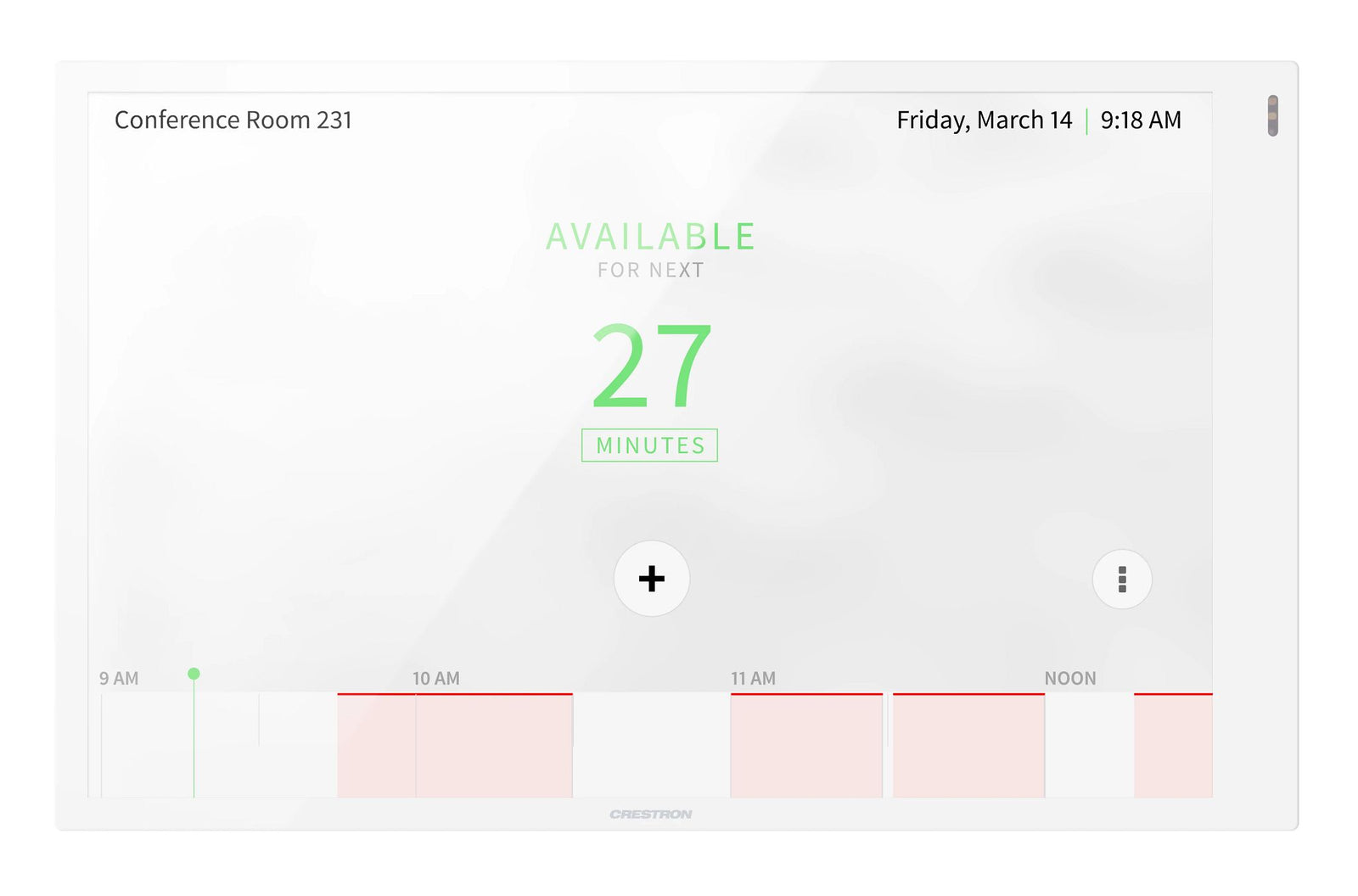 Crestron 10.1 in. Room Scheduling Touch Screen, White Smooth | TSS-1070-W-S Meeting Room Display Crestron