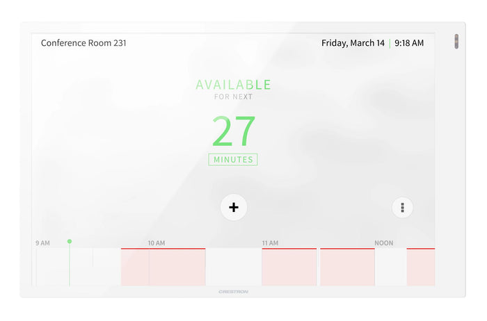 Crestron 10.1 in. Room Scheduling Touch Screen, White Smooth | TSS-1070-W-S Meeting Room Display Crestron
