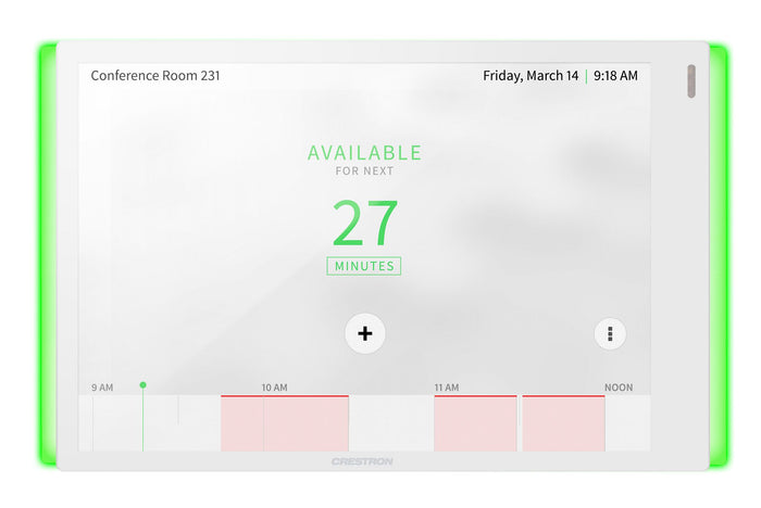 Creston 7" Room Scheduling Touch Screen, White Smooth, Includes One TSW-770-LB-W-S Light Bar | TSS-770-W-S-LB KIT Meeting Room Display Crestron