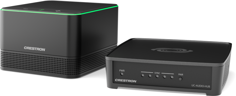Crestron Flex Pod Wireless Audio Kit with Hub and Pod, Black | UC-AUDIO-1-B-DR2 KIT Audio Conferencing System Crestron