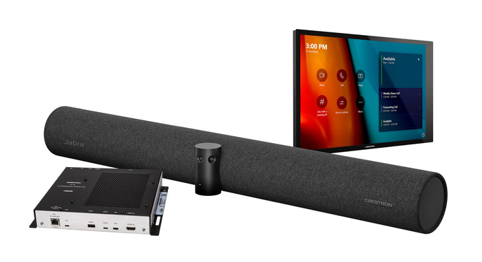 Crestron Flex Advanced Small Room Conference System with Jabra® PanaCast® 50 Video Bar and Wall Mounted Control Interface for Microsoft Teams® Rooms | UC-BX31-T-WM Video Conferencing System Crestron
