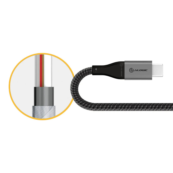 Alogic ULCC21.5-SGR Super Ultra USB 2.0 USB-C to USB-C Cable - 5A/480Mbps