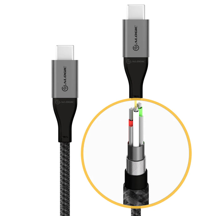 Alogic ULCC21.5-SGR Super Ultra USB 2.0 USB-C to USB-C Cable - 5A/480Mbps