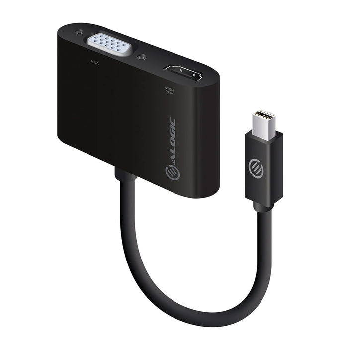 Alogic MDP-VGHD4K-ADP 2-in-1 Mini DisplayPort to HDMI VGA Adapter - Male to 2-Female - Premium Series