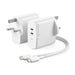 Alogic WCG2X63-UK 2X63 Rapid Power 63W GaN Charger - Includes 2m 100W USB-C Charging Cable