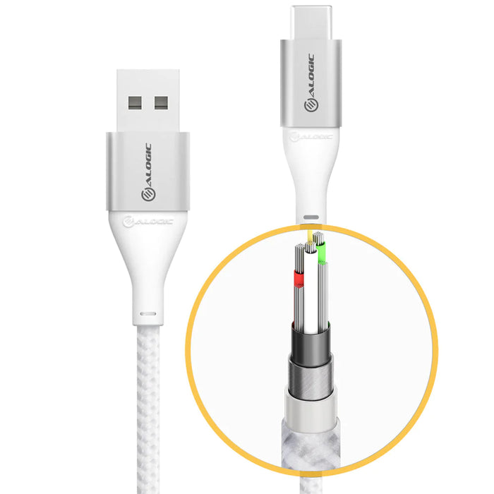 Alogic ULCA2030-SGR Super Ultra USB 2.0 USB-C to USB-A Cable - 3A/480Mbps