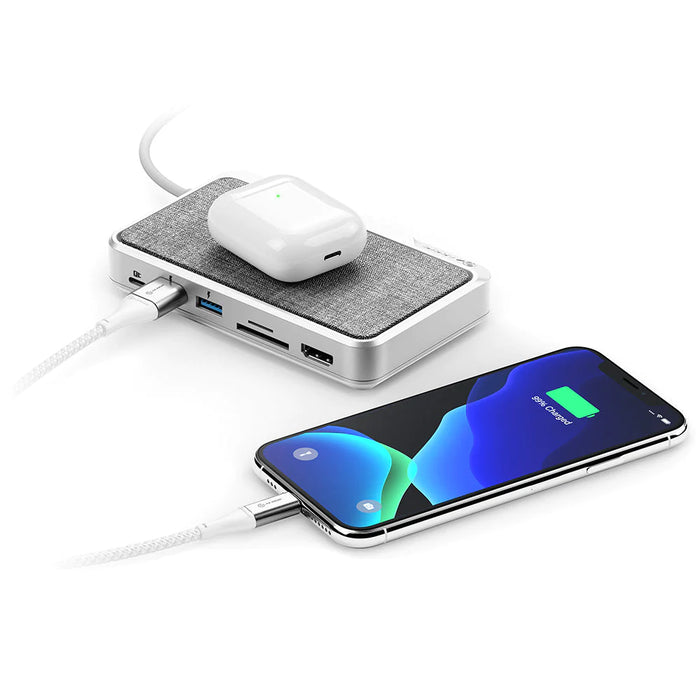 Alogic ULDWAV-SGR USB-C Dock Wave ALL-IN-ONE / USB-C Hub with Power Delivery, Power Bank & Wireless Charger