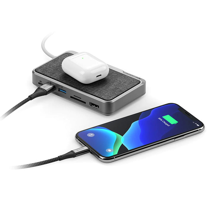 Alogic ULDWAV-SGR USB-C Dock Wave ALL-IN-ONE / USB-C Hub with Power Delivery, Power Bank & Wireless Charger