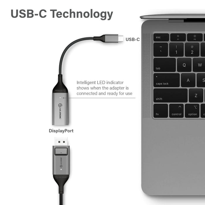 Alogic ULUCDP-ADP Ultra 15cm USB-C (Male) to DisplayPort (Female) Adapter - 4K 60Hz