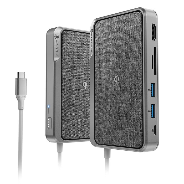 Alogic ULDWAV-SGR USB-C Dock Wave ALL-IN-ONE / USB-C Hub with Power Delivery, Power Bank & Wireless Charger