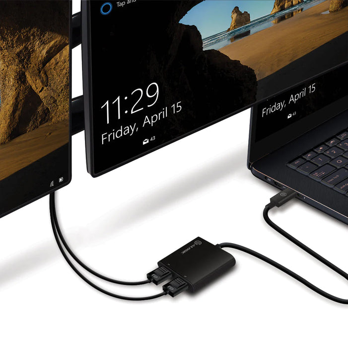 Alogic UC2DP-ADP USB-C to Dual DisplayPort Adapter - 4K - 30 Hz