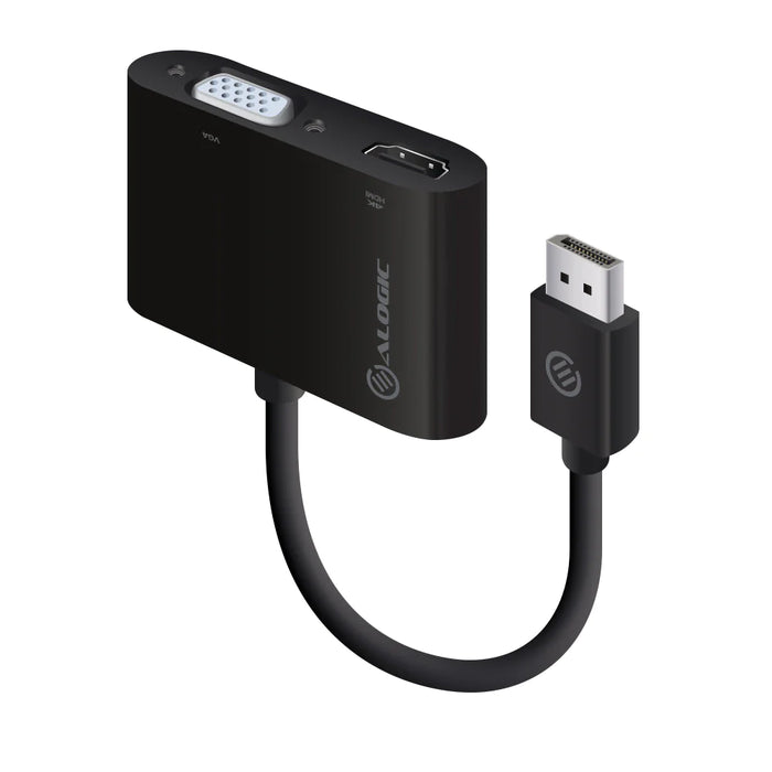 Alogic DP-VGHD4K-ADP 2-in-1 DisplayPort to HDMI VGA Adapter - Male to 2-Female - Premium Series