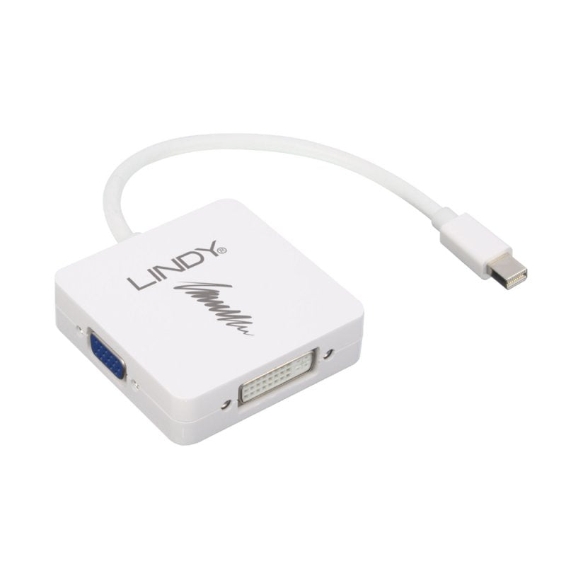 Lindy Mini DisplayPort 1.2 to HDMI, VGA & DVI-D Active Adapter Converter | 41035 Adapter / Converter Lindy