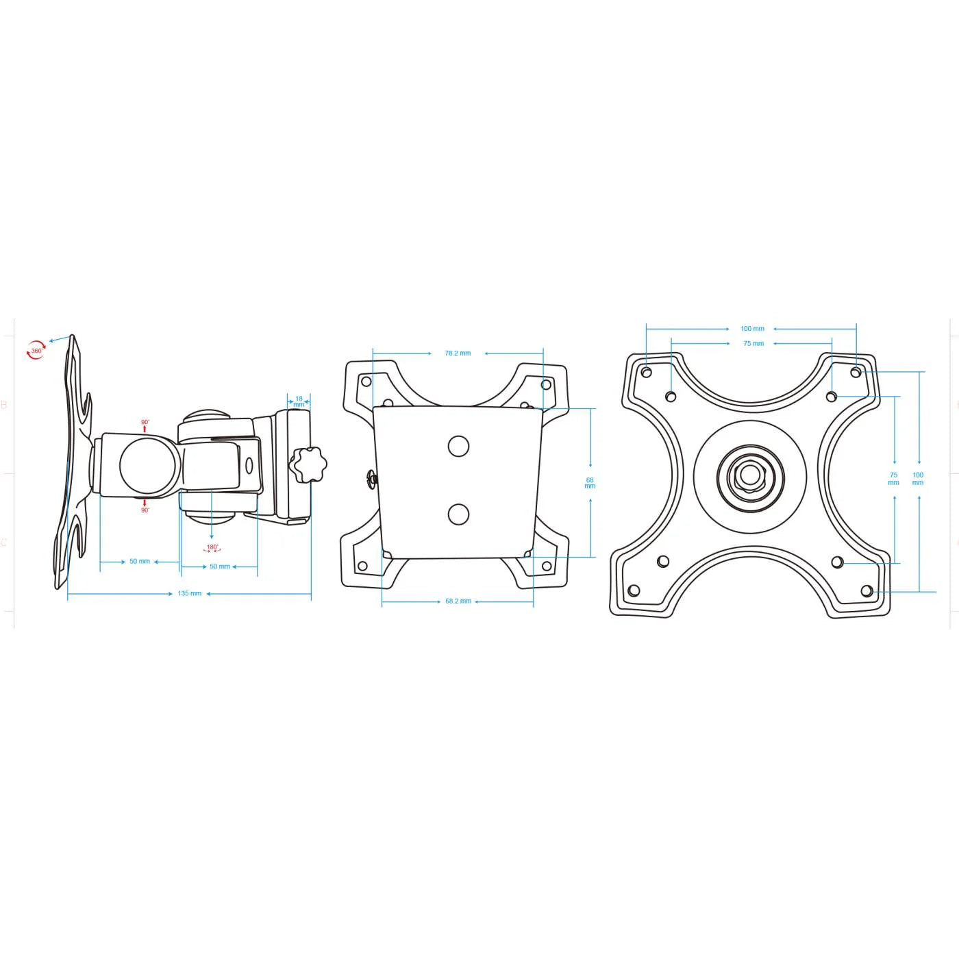 Manhattan Up To 32" Monitor Wall Mount | Supports Monitors and 12 kg | 432351 Wall Mount Bracket Manhattan