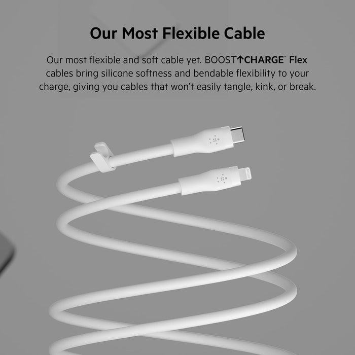 Belkin BoostCharge Flex USB-C Cable with Lightning Connector | CAA009BT2MWH