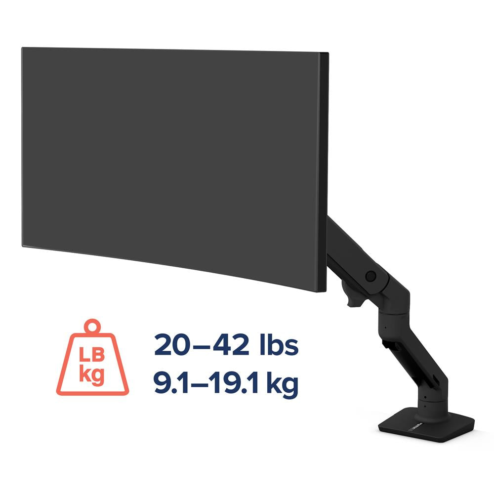Ergotron Up to 42" HX LCD Arm Sit-Stand Desk Mount Black | 45-475-224 Monitor Arm Desk Mount Ergotron