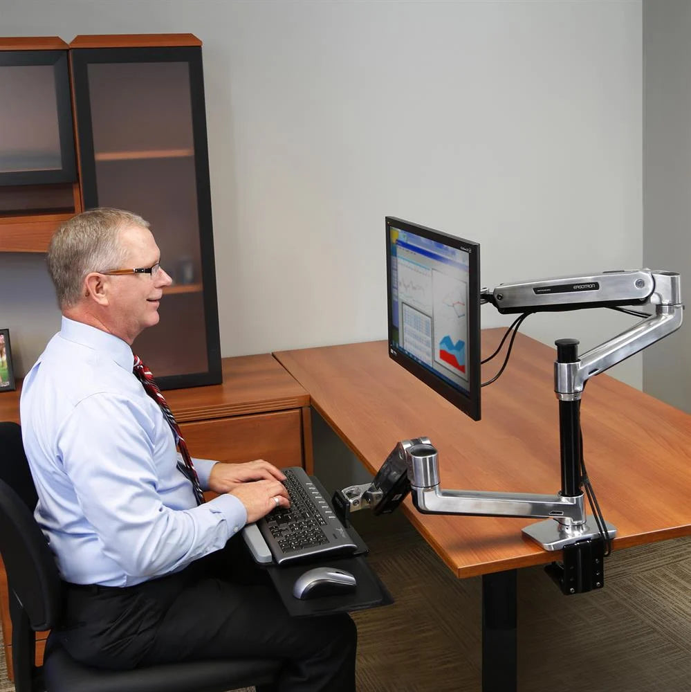 Ergotron Up to 42" WorkFit-LX Standing Desk Mount System | 45-405-026 Monitor Arm Desk Mount Ergotron