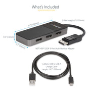 StarTech MST14DP123DP 3-Port DisplayPort 1.4 Splitter | Triple 4K DP MST Hub for Windows Splitter Startech