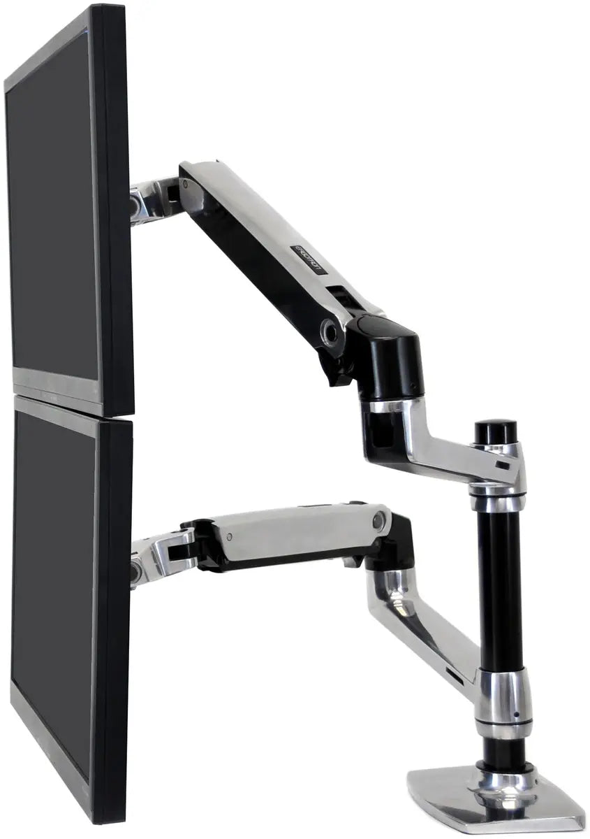 Ergotron 24" LX Dual LCD Stacking Arm Desk Mount | 45-248-026 Monitor Arm Desk Mount Ergotron