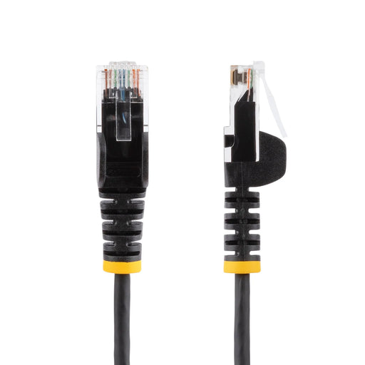 StarTech 0.5m Black CAT6 Cable Slim With Snagless RJ45 Connectors - N6PAT50CMBKS