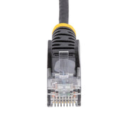 StarTech 0.5m Black CAT6 Cable Slim With Snagless RJ45 Connectors - N6PAT50CMBKS LAN / Ethernet Cable Startech