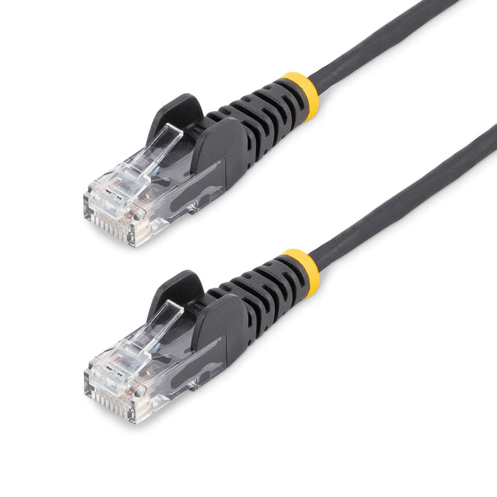 StarTech 0.5m Black CAT6 Cable Slim With Snagless RJ45 Connectors - N6PAT50CMBKS LAN / Ethernet Cable Startech