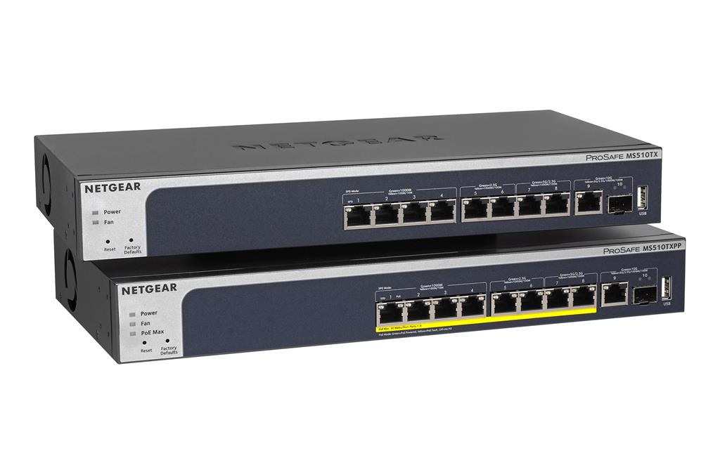 Netgear MS510TXPP-100EUS 8-Port Multi-Gigabit Ethernet PoE+ Smart Switch with 2 Dedicated 10-Gigabit Uplink Ports (1 Copper/1 SFP+)