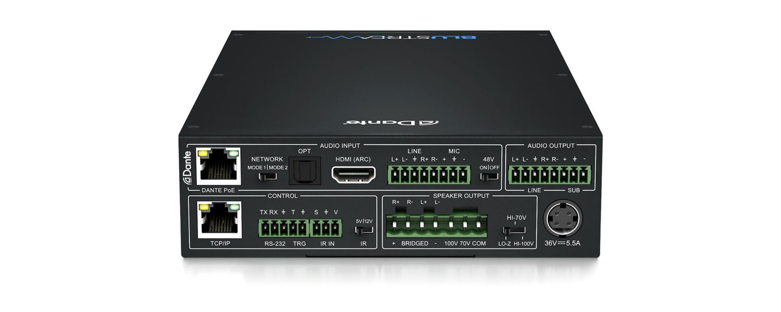 BluStream Networked Power Amplifier with Dante | NPA100DA AV Extender BluStream