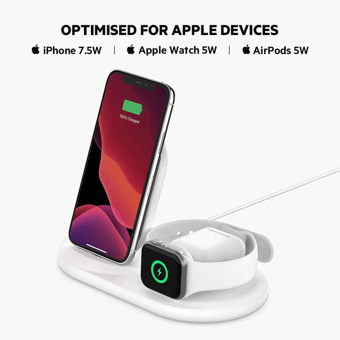 Belkin BoostCharge 3-in-1 Wireless Charger for Apple Devices | WIZ001MYWH