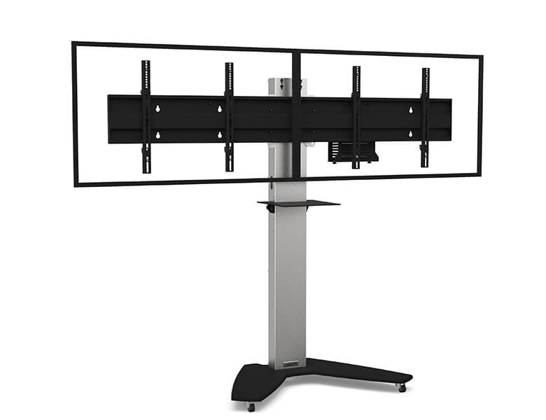 Axeos Osyx Dual Screen Stand On Castors For 40" to 55" Screen Floor Stand Axeos