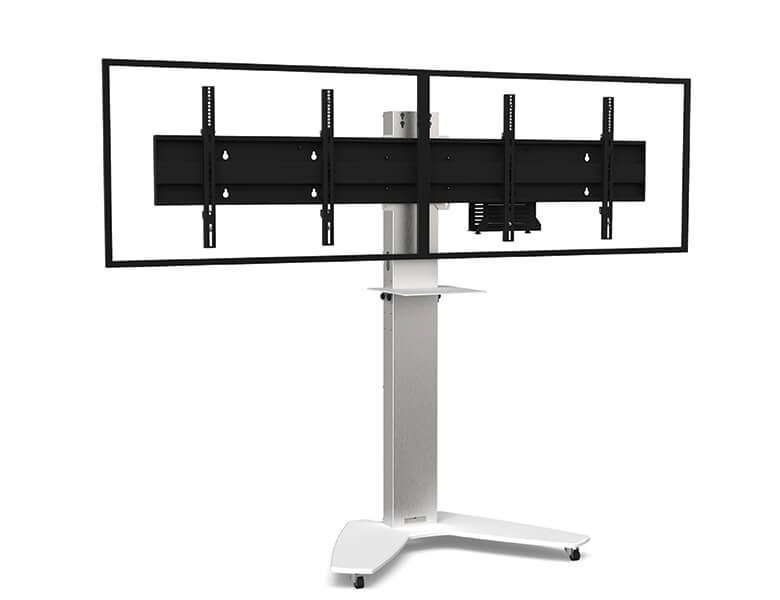 Axeos Osyx Dual Screen Stand On Castors For 40" to 55" Screen Floor Stand Axeos