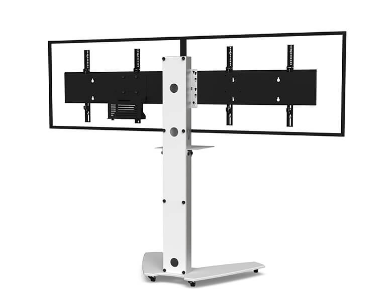 Axeos Osyx Dual Screen Stand On Castors For 40" to 55" Screen Floor Stand Axeos