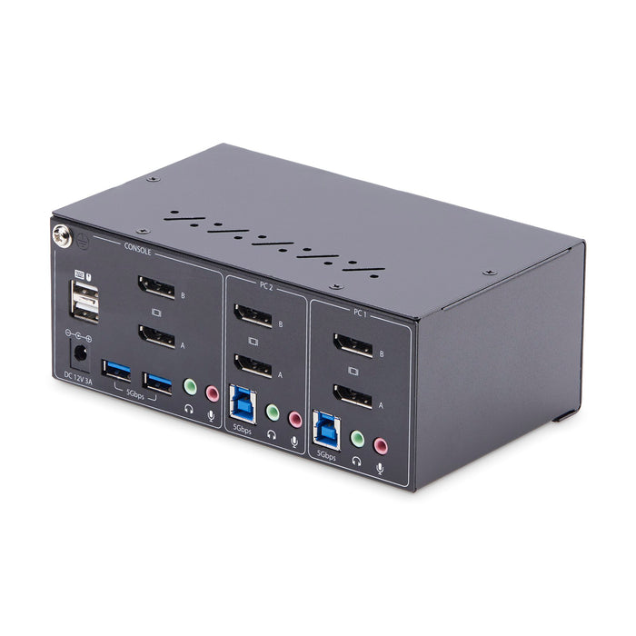 StarTech 2-Port Dual-Monitor DisplayPort KVM Switch, 4K 60Hz | P2DD46A2-KVM-SWITCH