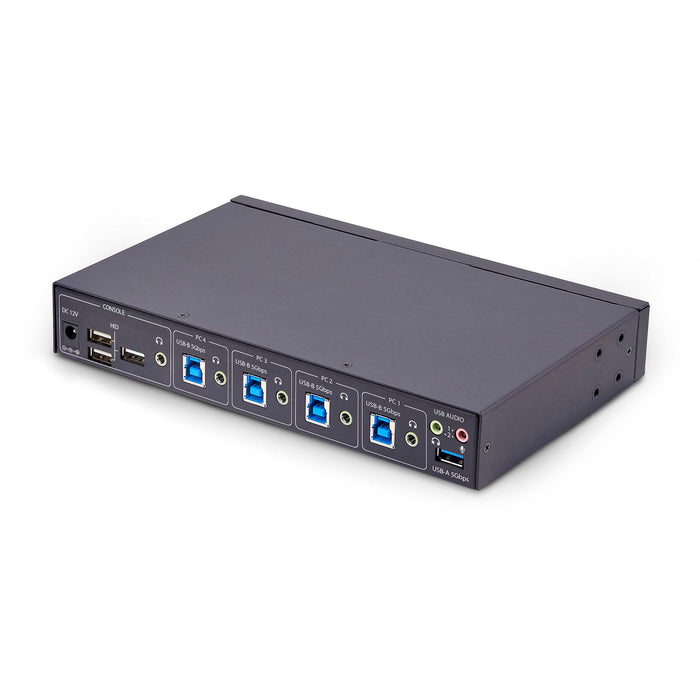 StarTech 4-Port KM Switch with Mouse Switching, USB Switch for Keyboard/Mouse | P4A20132-KM-SWITCH