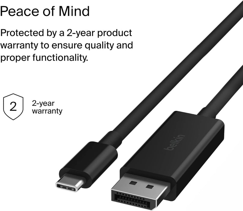 Belkin 2 m USB Type-C DisplayPort Black | AVC014BT2MBK