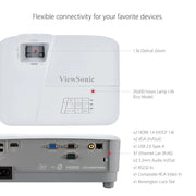 ViewSonic PG707W Networkable Projector - 4000 Lumens WXGA Projector ViewSonic