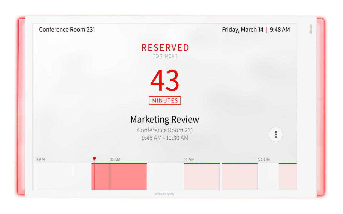 Crestron 10.1 in. Room Scheduling Touch Screen, White Smooth, Includes one TSW-1070-LB-W-S Light Bar | TSS-1070-W-S-LB KIT Crestron Smart Home Central Control Units Crestron