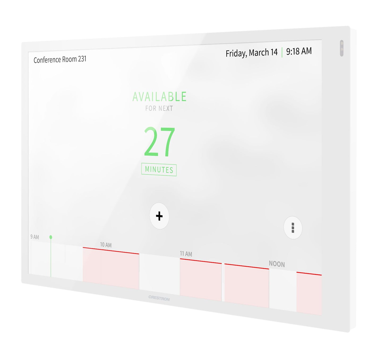 Crestron 10.1 in. Room Scheduling Touch Screen, White Smooth | TSS-1070-W-S Meeting Room Display Crestron