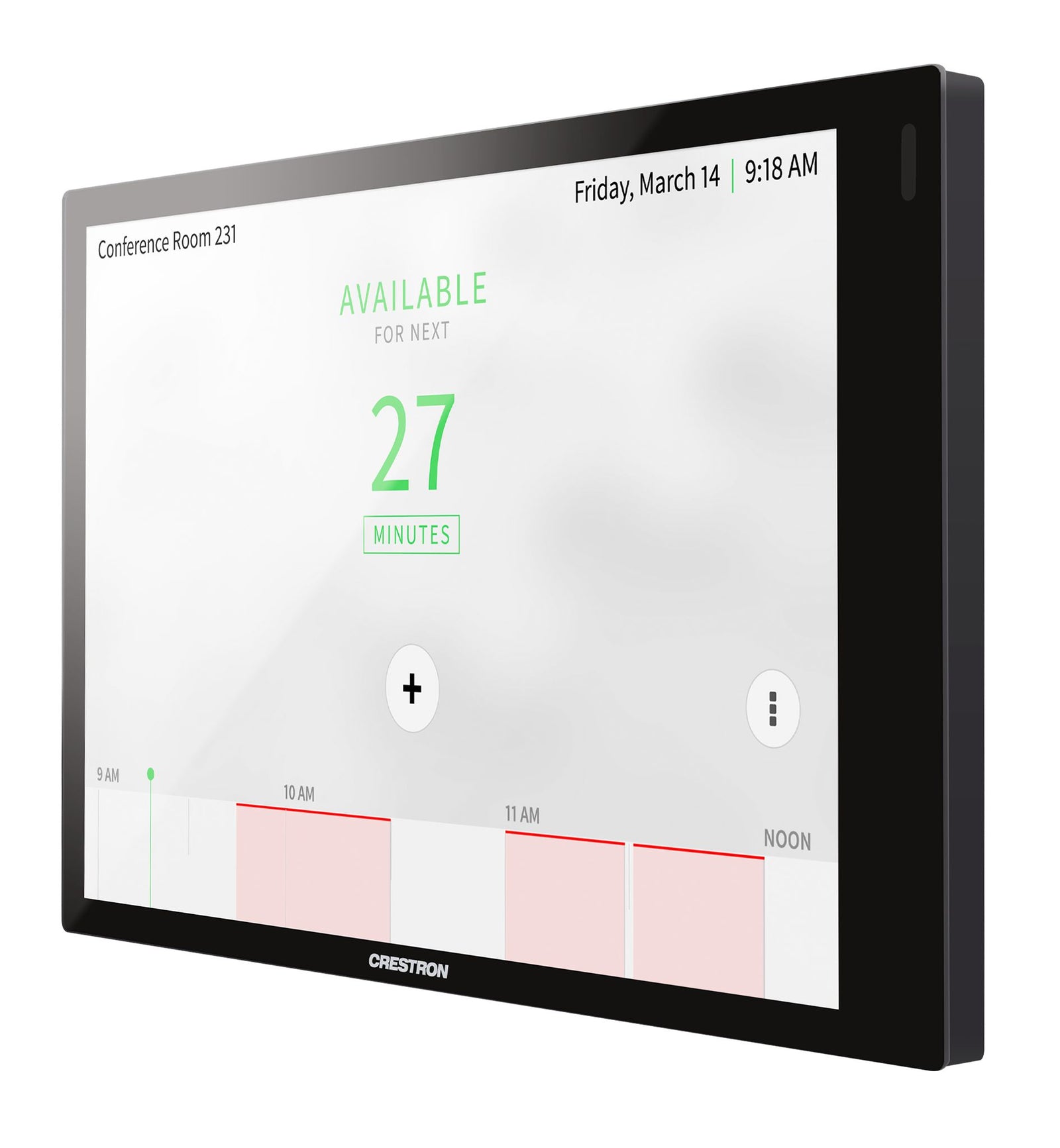 Creston 7" Room Scheduling Touch Screen, White Smooth, Includes One TSW-770-LB-W-S Light Bar | TSS-770-W-S-LB KIT Meeting Room Display Crestron