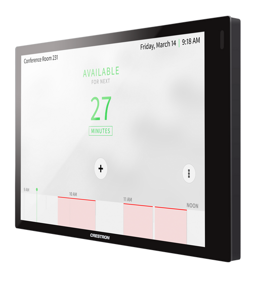 Crestron 7 in. Room Scheduling Touch Screen, Black Smooth, Includes One TSW-770-LB-B-S Light Bar | TSS-770-B-S-LB KIT Crestron Smart Home Central Control Units Crestron
