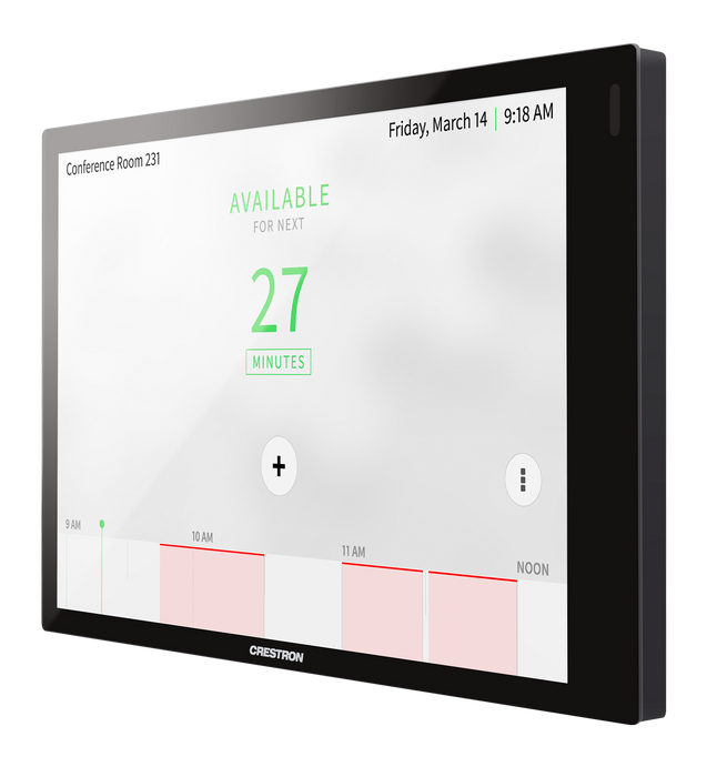 Crestron 7 in. Room Scheduling Touch Screen, Black Smooth, Includes One TSW-770-LB-B-S Light Bar | TSS-770-B-S-LB KIT Crestron Smart Home Central Control Units Crestron