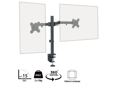 piXL Up to 27" Double Monitor Arm Desk Mount | DOUBLE ARM PiXL Monitor Arm PiXL