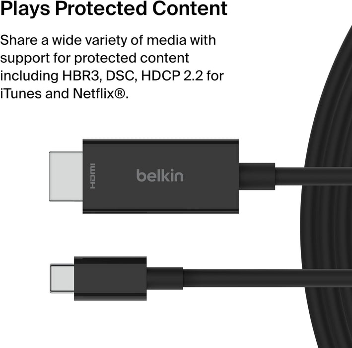 Belkin USB C to HDMI 2.1 Cable (8K 60Hz) | AVC012BT2MBK