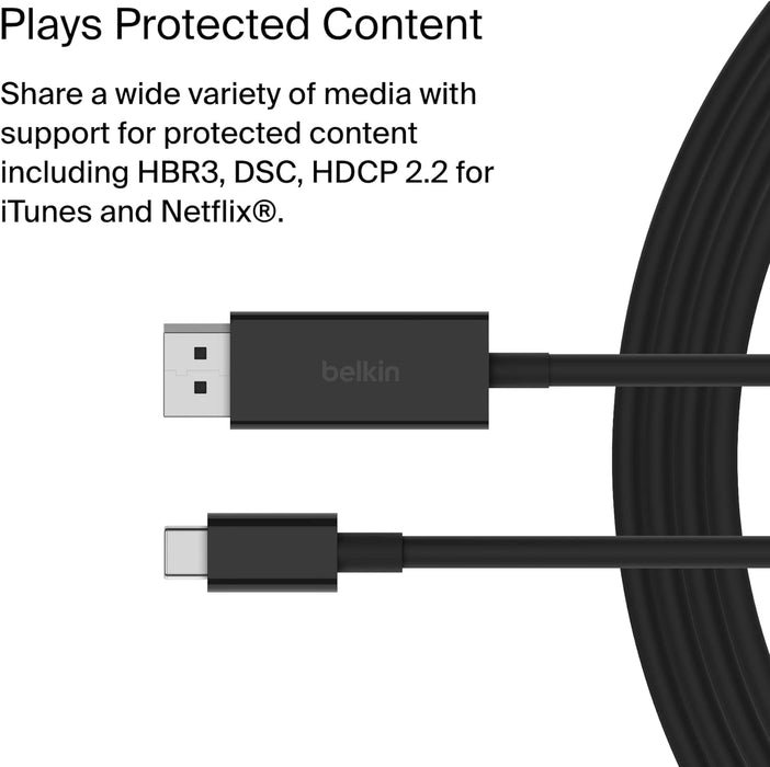 Belkin 2 m USB Type-C DisplayPort Black | AVC014BT2MBK