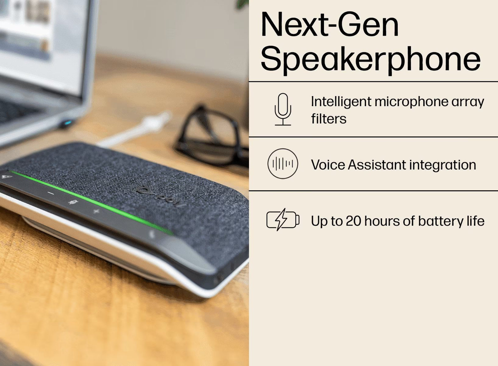 Poly Sync 20 USB-A Speakerphone | 772D2AA Audio Conferencing System Poly