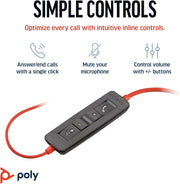 Poly Blackwire 3220 Wired Black Headset Headset Poly