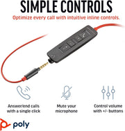 Poly Blackwire 3225 Wired Black Headset Headset Poly