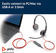 Poly Blackwire C3225 USB-C w/USBC/A Retail Headset Headset Poly