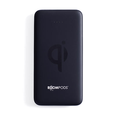 Boompods 10,000mAh Qi Certified Wireless Charging Powerbank | PBQBLK Boompods Power Bank Boompods